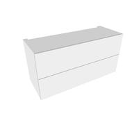 Wall Mounted Bathroom Furniture Keuco Edition 11 with 2 drawers and internal LED lighting 1400x700x535mm Black Lacquer