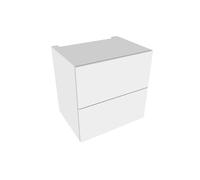 Wall Mounted Bathroom Furniture Keuco Edition 11 with 2 drawers and internal LED lighting 700x700x535mm Black Lacquer