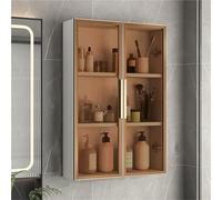 Wall Mounted Bathroom Medicine Cabinet - Tempered Glass Door Storage nizer for Over Toilet & Kitchen Sideboard Space Saver (50x14x75cm) - Stylish & Functional