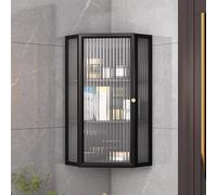 Wall-Mounted Bathroom Medicine Cabinet with Glass Door - Over-The-Toilet Corner Storage Unit for Cosmetics & Perfumes - Stylish Metal Framefor Bathroom & Living Room