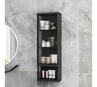 Wall-Mounted Bathroom Medicine Cabinet with Glass Door Over-The-Toilet StorageIron Frame Makeup & Pantry Storage Solution Single Door Ideal for Space-Saving