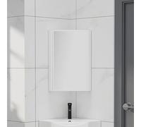 Wall Mounted Bathroom Mirror Cabinet Corner Vanity Storage with IP54 Waterproof Space-Saving Aluminum Alloy Stylish White Finish for Small Bathrooms