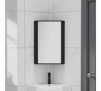 Wall-Mounted Bathroom Mirror Cabinet Corner Vanity Storage with Mirror Waterproof Aluminum Alloy Space-Saving Design for Small Bathrooms (Black)