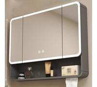 Wall-Mounted Bathroom Mirror Cabinet Space-Saving Cupboard with Adjustable Shelves Over-The-Toilet Storage Sl esign with Mirror Door and Open Shelves for Easy Access