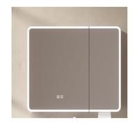 Wall Mounted Bathroom Mirror Cabinet with LED Lights Waterproof & Moisture-Proof High-Definition Mirror One-Button Defogger 70cm/27.5in Shelf Storage Solution