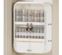 Wall-Mounted Bathroom nizer - Over Toilet Storage Unit with Clear Doors & Drawers - Multifunctional Plastic Storage for Bathroom Laundry & Essentials