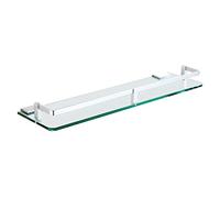 Wall-Mounted Bathroom Shelf, 60CM Space Aluminum Tempered s Rack, Single-Layer Shower nizer with Mirror Front, Sk Design for Modern Bathrooms