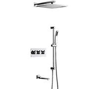 Wall Mounted Bathroom Shower Set 10 Inch Rainfall Shower Head Bathroom Hot Cool Water Shower Faucet