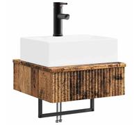 vidaXL Wall-Mounted Wash Basin Artisan Oak 40 x 41 x 39 cm