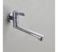 Wall-Mounted Bathroom Sink Faucet, 180° Swivel Chrome Single Handle Mixer, Cold Water Tap, Modern Design for Easy Use, Perfect for Home Upgrade
