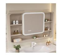 Wall Mounted Bathroom Storage Cupboard with Mirror Waterproof & Moisture-Proof One-Button Defogger Partitioned Shelves 110x70cm (43.3x27.5in)