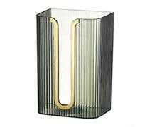 Wall Mounted Bathroom Tissue Box Upside Down Orientation Punch Mounting for Tissues Face Towels and Small Trash Liner Bags (Green)