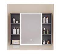 Wall-Mounted Bathroom Vanity Cabinet with Mirror, Aluminum Frame, Simple Door Design, Space-Saving Storage Solution, 60cm/23.6in, Modern White Finish
