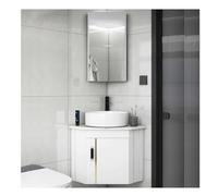 Wall Mounted Bathroom Vanity Sink Combo with Ceramic Sink, Space-Saving Storage Solution for Small Spaces