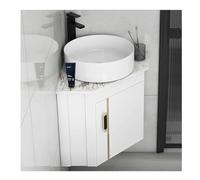 Wall Mounted Bathroom Vanity Sink Combo with Ceramic Sink, Space-Saving Storage Solution for Small Spaces