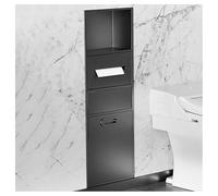 Wall-Mounted Bathroom with Stainless Steel Shelf - Grey 30x86x14cm - Ideal for Home Hotel & Kitchen Storage Solution