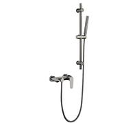 Wall Mounted Bathtub Faucet with Handheld Shower Brass Bath Shower Mixer Tap Set Single Handle Sliding Bar Modern Grey h for Bathroom Upgrade
