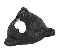 Wall Mounted Bear Head Bottle Opener in Cast Iron Black Rustic | Countertop Clutter Reduction, Crown Cap Removal, Cabin Decor and Outdoor Use, Fun Conversation Starter