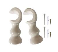 Wall-Mounted Bearing, Suitable for Diameter Curtain Rods, Natural Wood Grain, Unsupported Wooden Curtain