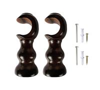 Wall-Mounted Bearing, Suitable for Diameter Curtain Rods, Natural Wood Grain, Unsupported Wooden Curtain