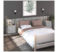 Wall-mounted bedside cabinet 2 pcs concrete grey 48.5x32.5x80cm engineered wood