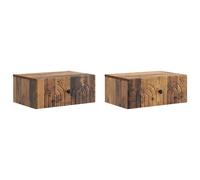 Wall-Mounted Bedside Cabinet 2 pcs Old Wood 49 x 34.5 x 20 cm Engineered Finish