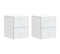 Wall-Mounted Bedside Cabinet 2 pcs White Engineered Wood 34.5x33x40cm SpaceSaver