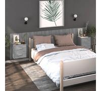 Wall-mounted bedside cabinet 2pc Grey Sonoma 48.5x32.5x80cm Engineered wood pair