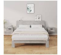 Wall-mounted Bedside Cabinet 2pcs Concrete Grey Engineered Wood 34x30x20cm Slim
