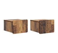 Wall-Mounted Bedside Cabinet 2pcs Old Wood Engineered Wood 33x34.5x24cm Vintage