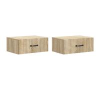 Wall-mounted Bedside Cabinet 2pcs Sonoma Oak 49x34.5x20 cm Engineered Wood Pair