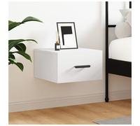 Wall-mounted bedside cabinet 35x35x20cm White Engineered Wood 1 Drawer Modern UK
