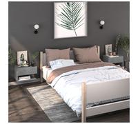 vidaXL Wall-mounted Bedside Cabinets 2 pcs Concrete Grey 02 UK HOT