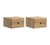 vidaXL Wall-Mounted Bedside Cabinet 2 pcs Artisan Oak Engineered Wood