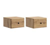 Wall-Mounted Bedside Cabinet Artisan Oak Engineered Wood 34.5x33x20cm 2 Drawers