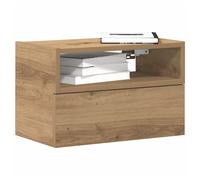 Wall-mounted bedside cabinet Artisan oak engineered wood 45x26x28.5 cm floating.