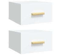 Vidaxl Wall-Mounted Bedside Cabinets 2 Pcs Smoked Oak 35X35X20 Cm