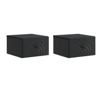 Wall-Mounted Bedside Cabinet Black 33x34.5x20cm Engineered Wood 2 Drawers Pair