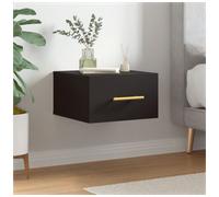 Wall-mounted bedside cabinet Black 35x35x20cm Engineered Wood Floating SlimShelf