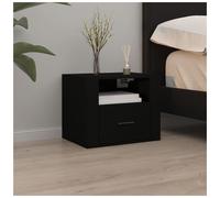 Wall-mounted bedside cabinet Black 50x36x40 cm Engineered Wood Floating Unit Eco