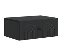Wall-Mounted Bedside Cabinet Black Eng. wood 49x34.5x20cm 1-Drawer Vintage Style