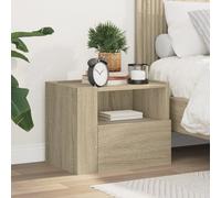 Wall-mounted Bedside Cabinet Black Engineered Wood 40x30x35 cm Pair Set of 2 UK