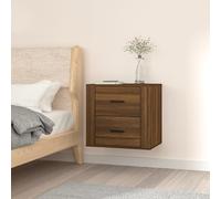 Vidaxl Wall-mounted Bedside Cabinet Brown Oak 50X36X47 Cm, Brown