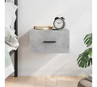Wall-mounted bedside cabinet Concrete-grey 35x35x20cm Engineered wooden Floating