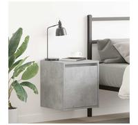 Wall-Mounted Bedside Cabinet Concrete Grey 38x34x40cm Engineered Wood, Floating
