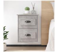 Wall-mounted bedside cabinet Concrete Grey 41.5x36x53cm Engineered wood 2-drawer