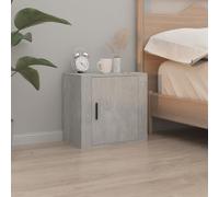 Wall-mounted bedside cabinet Concrete Grey 50x30x47 cm Floating Engineered Wood