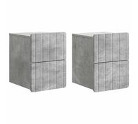 Wall-Mounted Bedside Cabinet Concrete Grey Engineered Wood 33x34.5x43cm 2pcs set