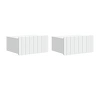 vidaXL Wall-Mounted Bedside Cabinet with Drawer 2 pcs High Gloss White