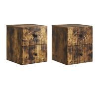 vidaXL Wall-Mounted Bedside Cabinet 2 pcs Black 33 x 34.5 x 40 cm